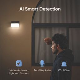 Eufy S120 Rechargeable Battery-Operated White Wireless 2K Outdoor Solar Wall Light Camera with Spotlight