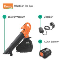 Flymo 970765701
 18V 1 x 4.0Ah Lithium Power for All  Cordless Blower/Vacuum