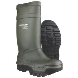 Dunlop Purofort Thermo+   Safety Wellies Green Size 6