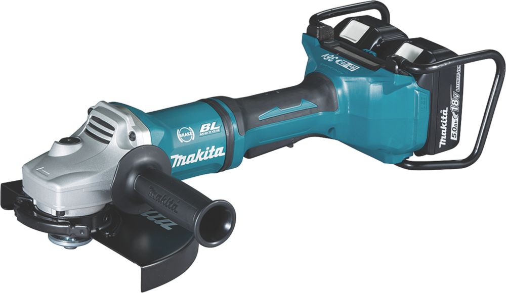 Refurb Makita DGA900PT2 36V 2 x 5.0Ah LiIon LXT 9" Brushless Cordless Angle Grinder Screwfix