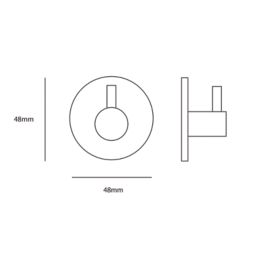 Eclipse Self-Adhesive Coat Hook Polished Stainless Steel 48mm