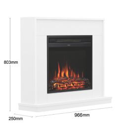 Be Modern Farleigh Electric Fire Suite White 966mm x 250mm x 803mm