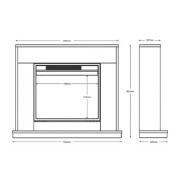 Be Modern Farleigh Electric Fire Suite White 966mm x 250mm x 803mm