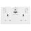 British General 900 Series 13A 2-Gang SP Switched Socket + 3A 45W 2-Outlet Type A & C USB Charger White