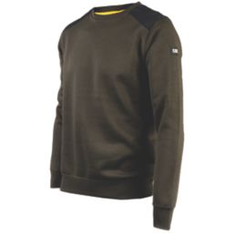 CAT Essentials Crewneck Sweatshirt Army Moss Small 36-38" Chest