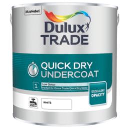 Dulux Trade Quick-Dry 2.5Ltr White Gloss  Interior Wood & Metal Undercoat