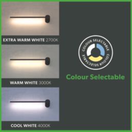 4lite Twill LED Wall Light w/ End Connection Black 12W 1200lm