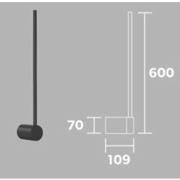 4lite Twill LED Wall Light w/ End Connection Black 12W 1200lm