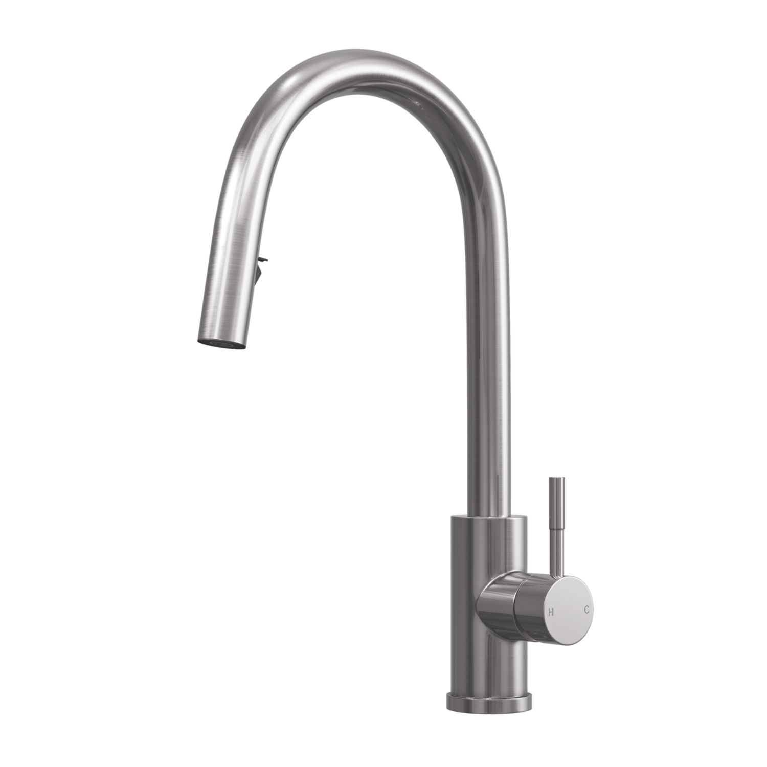 ETAL Velia Concealed Pull-Out Kitchen Mixer Tap Brushed Steel (936FJ)