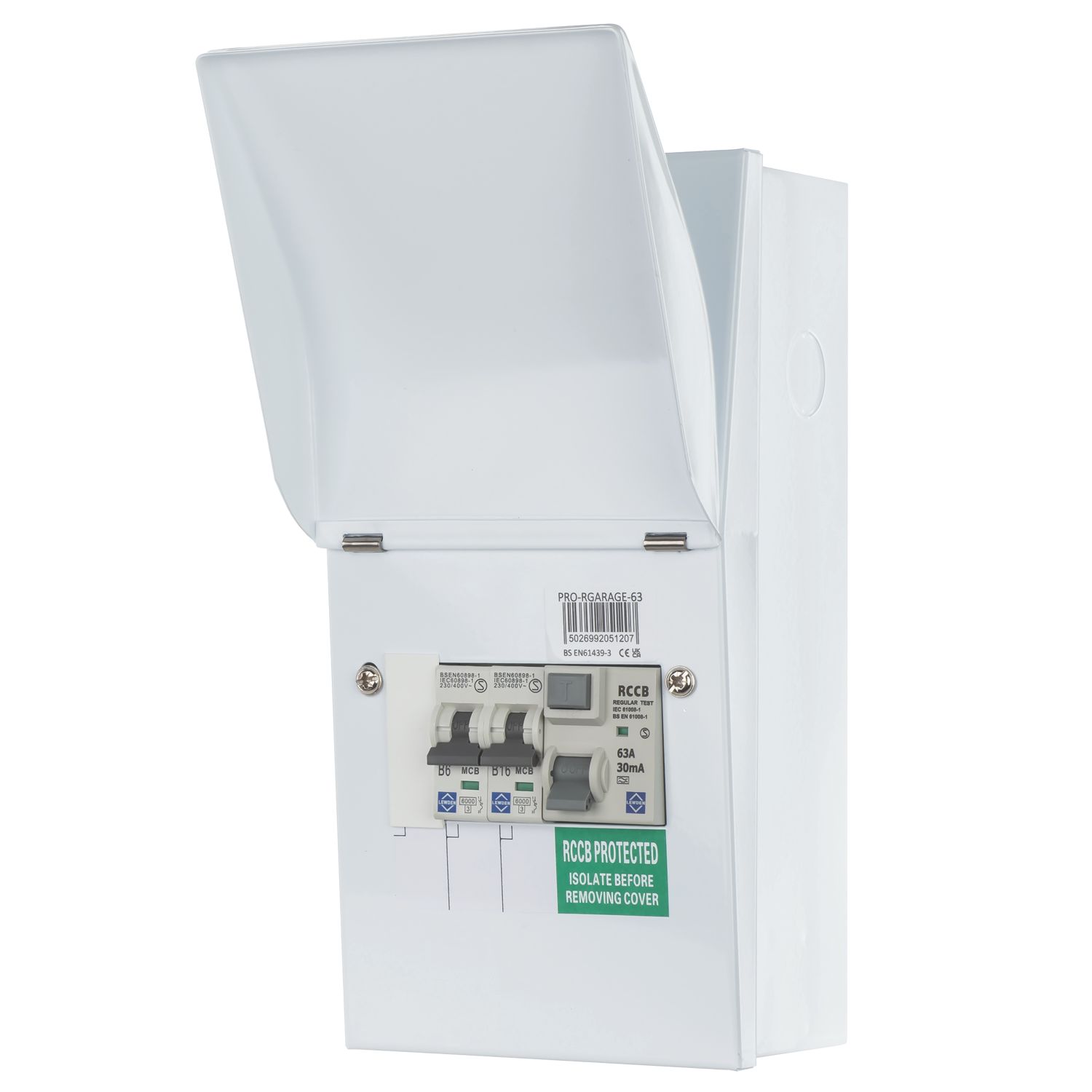Lewden PRO 5-Module 2-Way Populated Garage Consumer Unit (936HM)