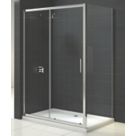 Triton Fast Fix Framed Rectangular Sliding Door with Side Panel   Chrome 1000mm x 900mm x 1900mm