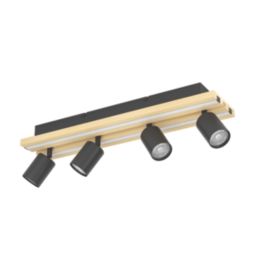 Eglo Gesteira LED 4-Light Spotlight Black & Brown 33W 2300lm