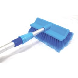 Plastic Blue Color Dust Cleaning Brush With Long Handle For Bathroom & Tiles