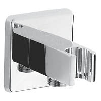 Bristan Easyfit Contemporary Square Shower Wall Outlet with Handset Holder Bracket Chrome 80mm