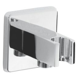 Bristan  Easyfit Contemporary Square Shower Wall Outlet with Handset Holder Bracket Chrome 80mm