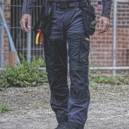 DEWALT Memphis Work Trousers Grey/Black 32" W 29" L