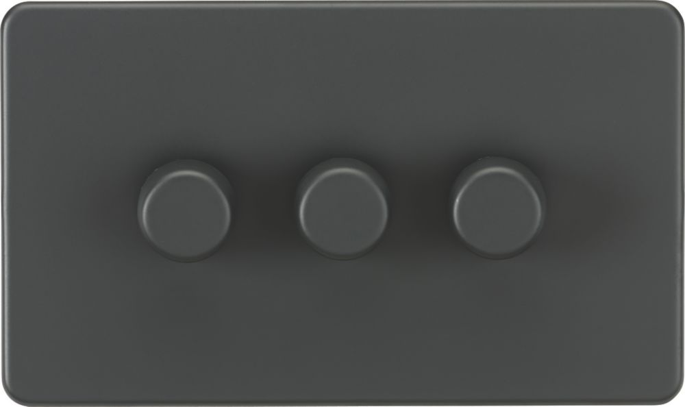 Knightsbridge SF2183AT 3-Gang 2-Way LED Dimmer Switch  Anthracite
