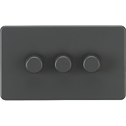 Knightsbridge SF2183AT 3-Gang 2-Way LED Dimmer Switch  Anthracite