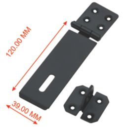 Smith & Locke Hasp & Staple Black Powder-Coated 120mm