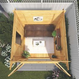 Mercia  7' x 7' (Nominal) Pent Timber Log Cabin