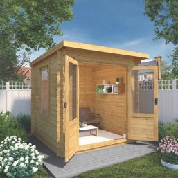 Mercia  7' x 7' (Nominal) Pent Timber Log Cabin