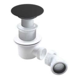 Flomasta  Shower Trap with Inner Basket Matt Black 90mm