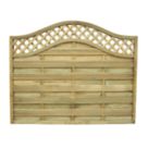 Forest Prague  Lattice Curved Top Fence Panels Natural Timber 6' x 5' Pack of 9