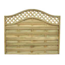 Forest Prague  Lattice Curved Top Fence Panels Natural Timber 6' x 5' Pack of 9