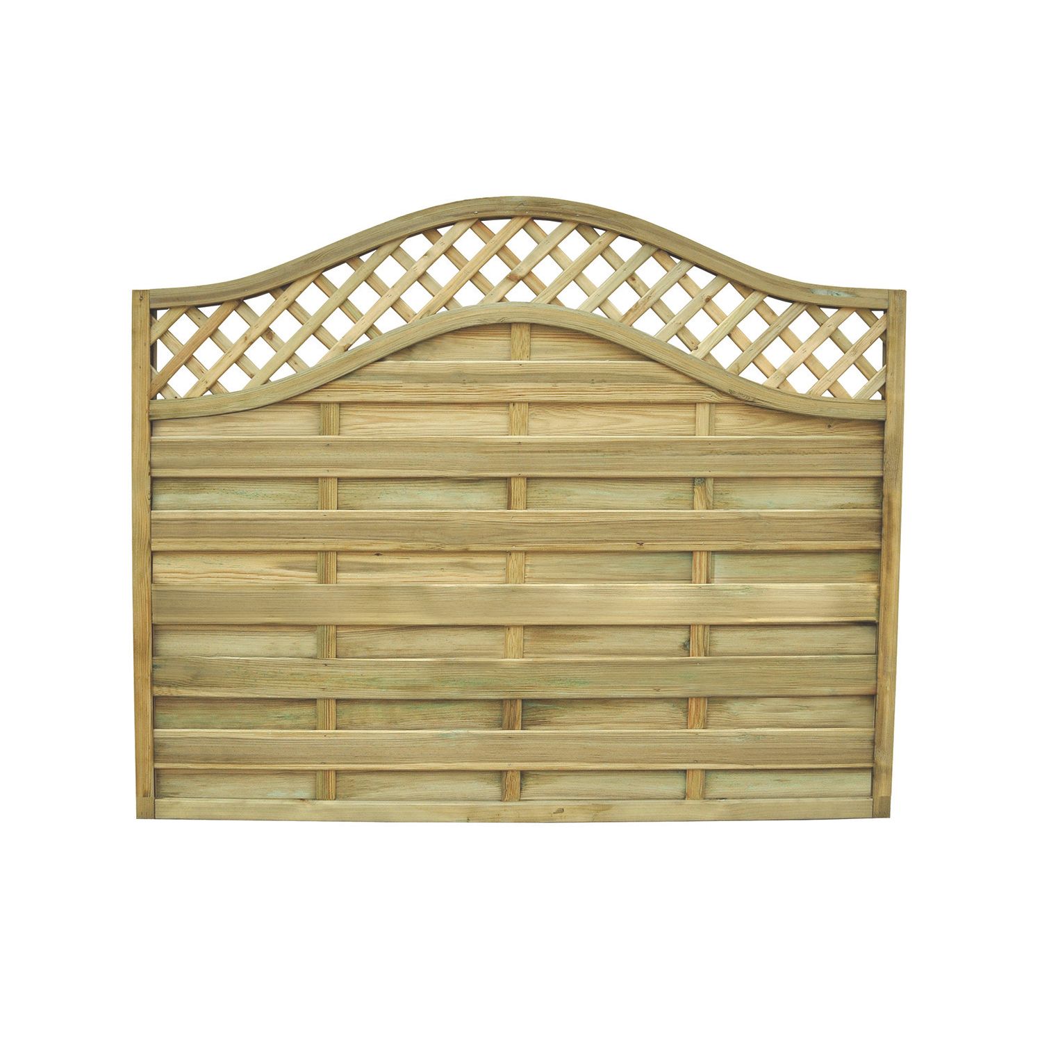 Forest Prague Lattice Curved Top Fence Panels Natural Timber 6' x 5' Pack of 9 (9370K)
