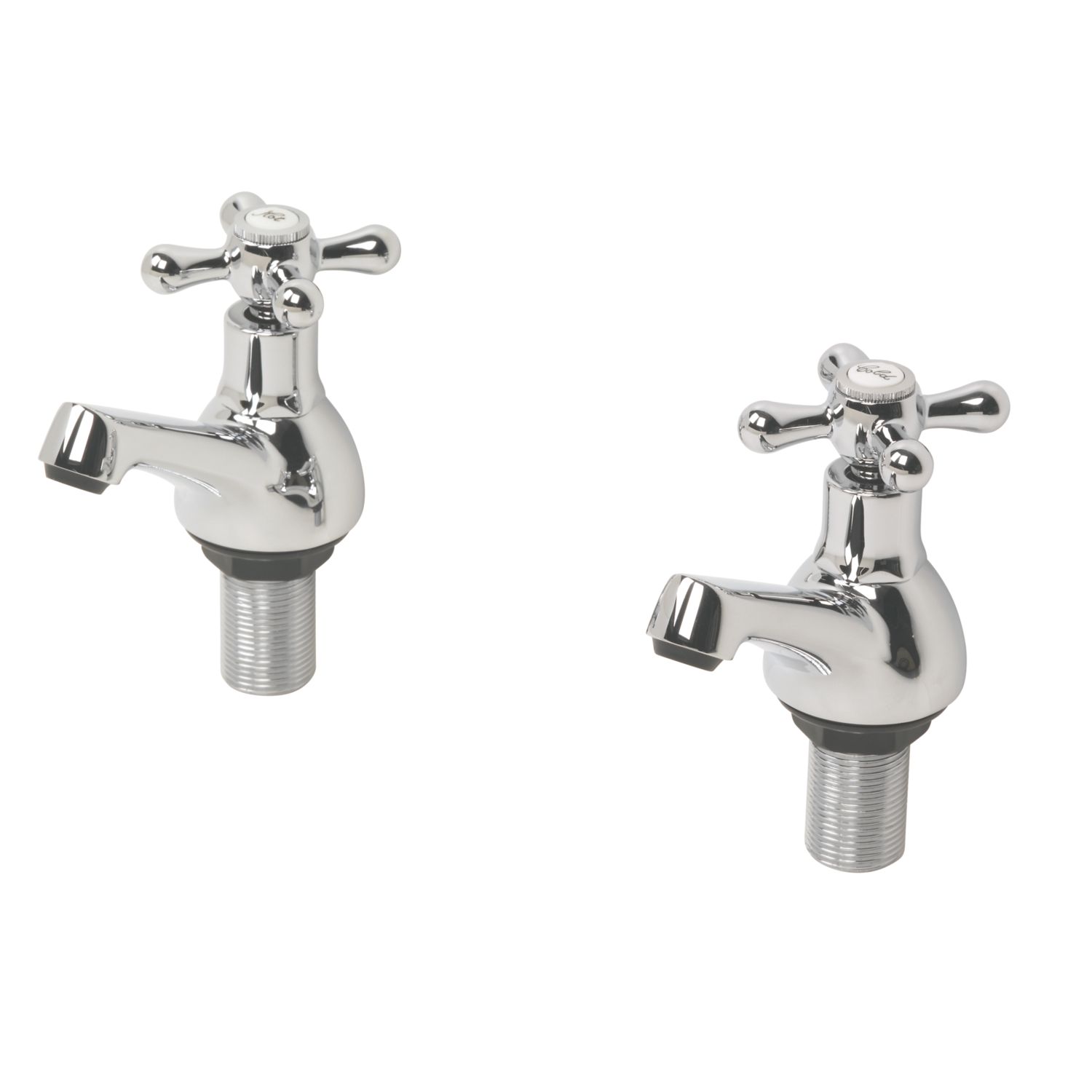 Swirl Traditional Chrome 85.5mm Deck Mounted Cross Head 2 Tap Holes Bath Pillar Tap (93716)