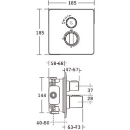 Ideal Standard Easybox Slim Concealed Single Outlet Thermostatic Chrome Mixer Shower Valve