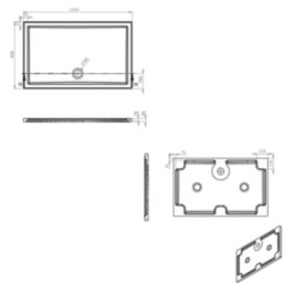 Milan Rectangular Bathroom Shower Tray & Waste White Gloss 1300mm x 800mm x 40mm