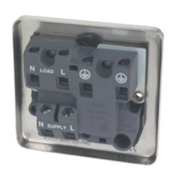 Hager Sollysta WRSSU83BSB 13A Switched Fused Spur  Brushed Steel with Black Inserts