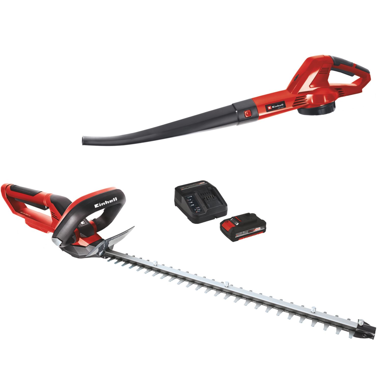 Einhell Akku-Gartenset PXC 18V 1 x 2Ah Li-Ion Power X-Change Cordless Leaf Blower & Hedge Trimmer Kit (937CY)
