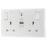 British General 800 Series 13A 2-Gang SP Switched Wi-Fi Extender Socket + 2.1A 10.5W 1-Outlet Type A USB Charger White