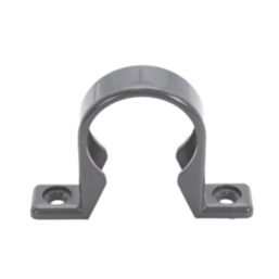 FloPlast Solvent Weld Pipe Clips Anthracite Grey 32mm 20 Pack