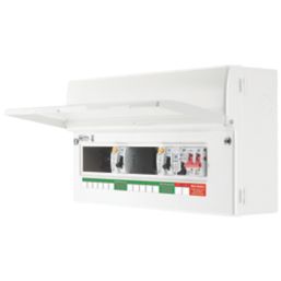 British General Fortress 19-Module 11-Way Part-Populated High Integrity Dual RCD Consumer Unit with SPD