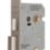 Smith & Locke Fire Rated  Satin Nickel Bathroom Lock 65mm Case - 44mm Backset