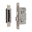 Smith & Locke Fire Rated  Satin Nickel Bathroom Lock 65mm Case - 44mm Backset