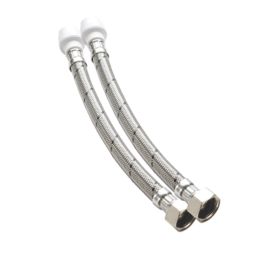 Hep2O Push-Fit Keyless Flexi Tap Connector 15mm x 3/4" x 300mm 2 Pack