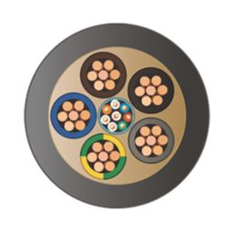 Time EV-Ultra Black  5-Core 6mm² & Cat 5e 4-Pair EV Charging Cable 1m Coil