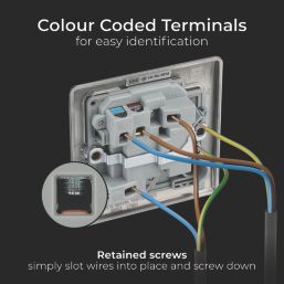 British General Nexus Metal 13A Switched Fused Spur with LED Black Nickel