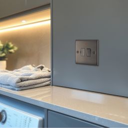 British General Nexus Metal 13A Switched Fused Spur with LED Black Nickel