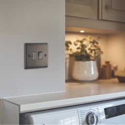 British General Nexus Metal 13A Switched Fused Spur with LED Black Nickel