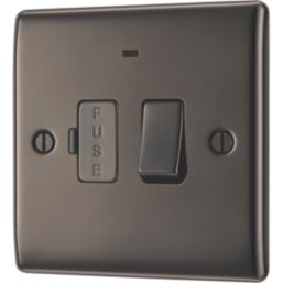 British General Nexus Metal 13A Switched Fused Spur with LED Black Nickel