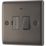 British General Nexus Metal 13A Switched Fused Spur with LED Black Nickel