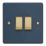 Varilight  10A 2-Gang 2-Way Light Switch  Midnight Blue with Colour-Matched Inserts