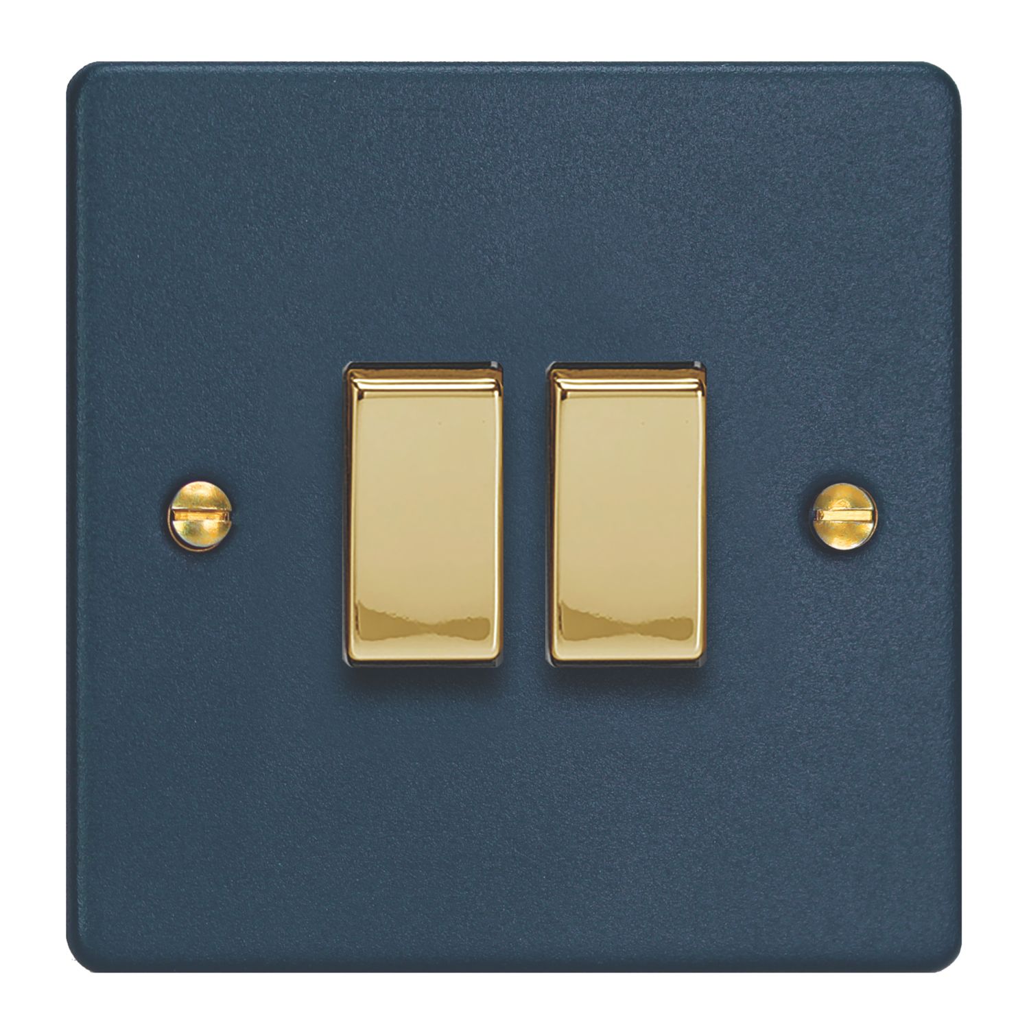 Varilight 10A 2-Gang 2-Way Light Switch Midnight Blue with Colour-Matched Inserts (937YT)
