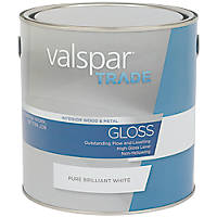 Valspar Trade Gloss Wood & Metal Paint Pure Brilliant White 2.5Ltr