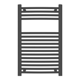 Flomasta 800mm x 500mm 1238BTU Black Curved  Towel Radiator